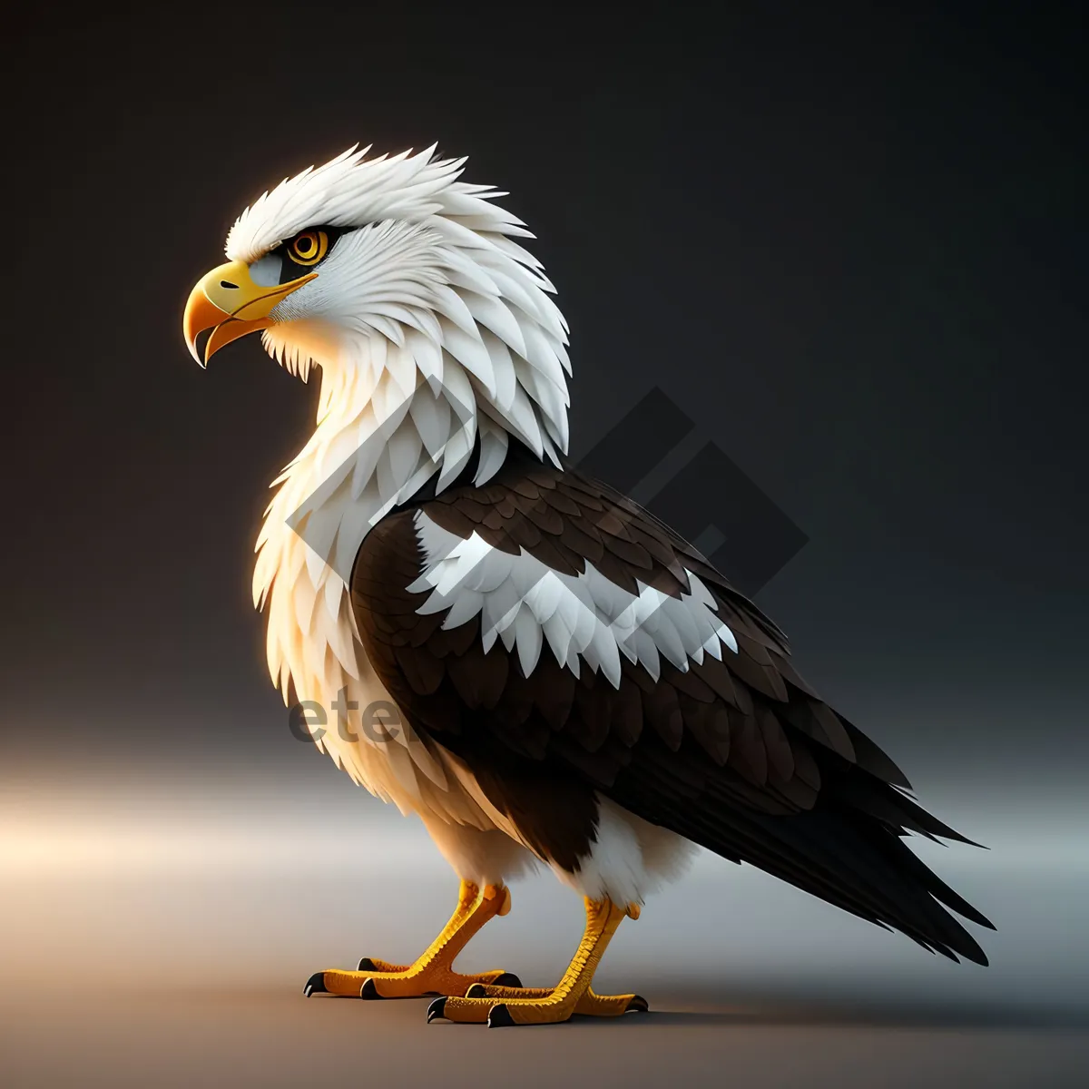 Picture of  Majestic Bald Eagle Soaring With Intense Gaze 