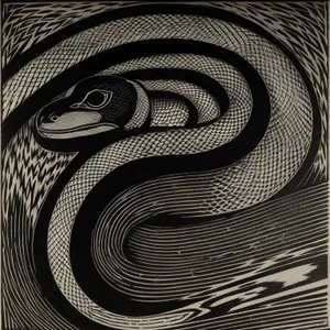 Dynamic Black Serpent with Fractal Patterns