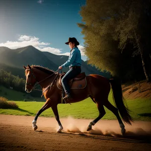 Equestrian Vaulting Horse in Action: Graceful Gymnastic Equine