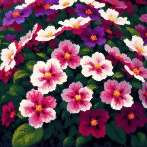 Pink Primrose Bloom in Colorful Floral Bouquet