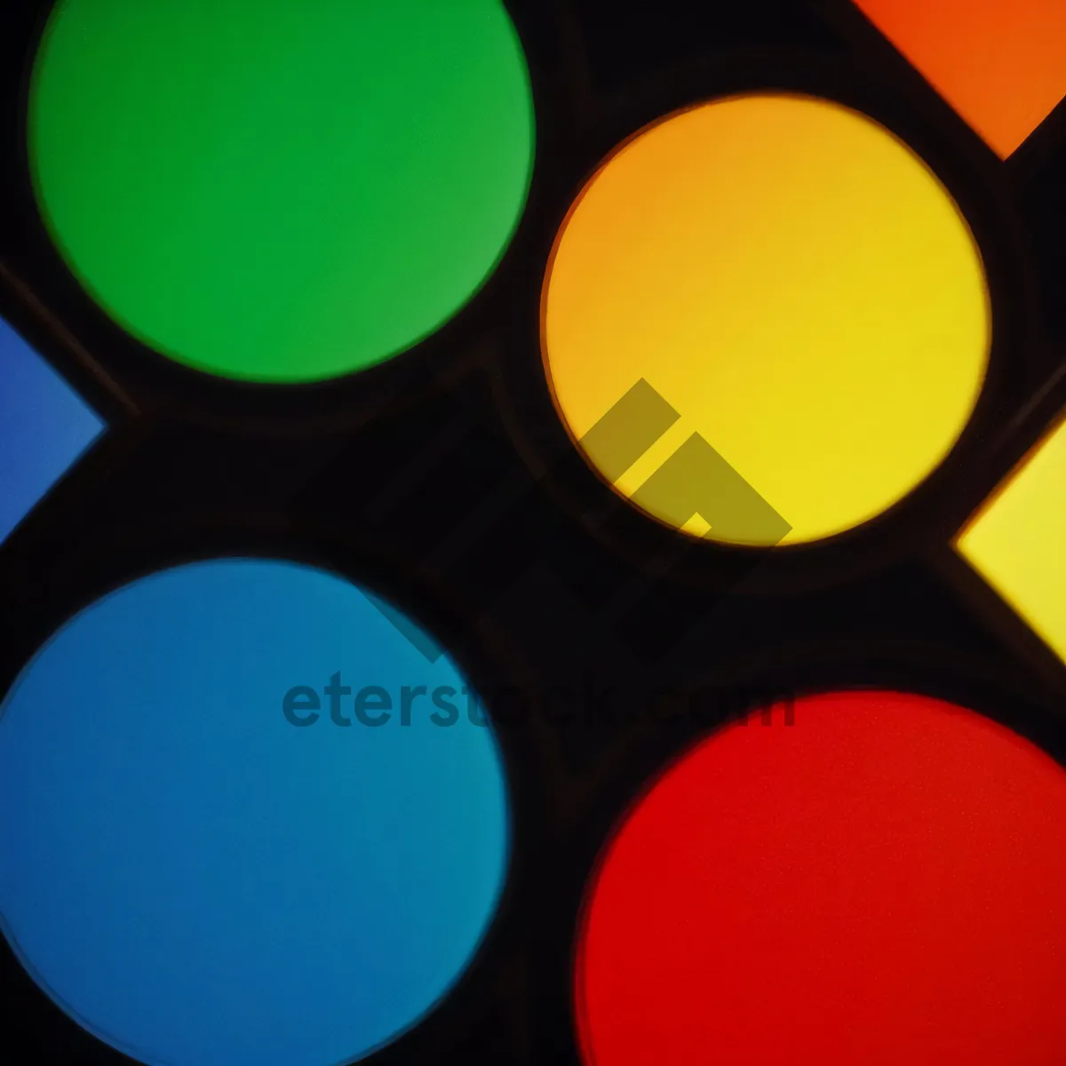 Picture of Shiny Bright Colorful Glass Round Button Set