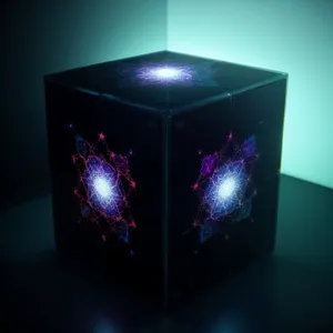 Glass projector icon design with black gem shape.