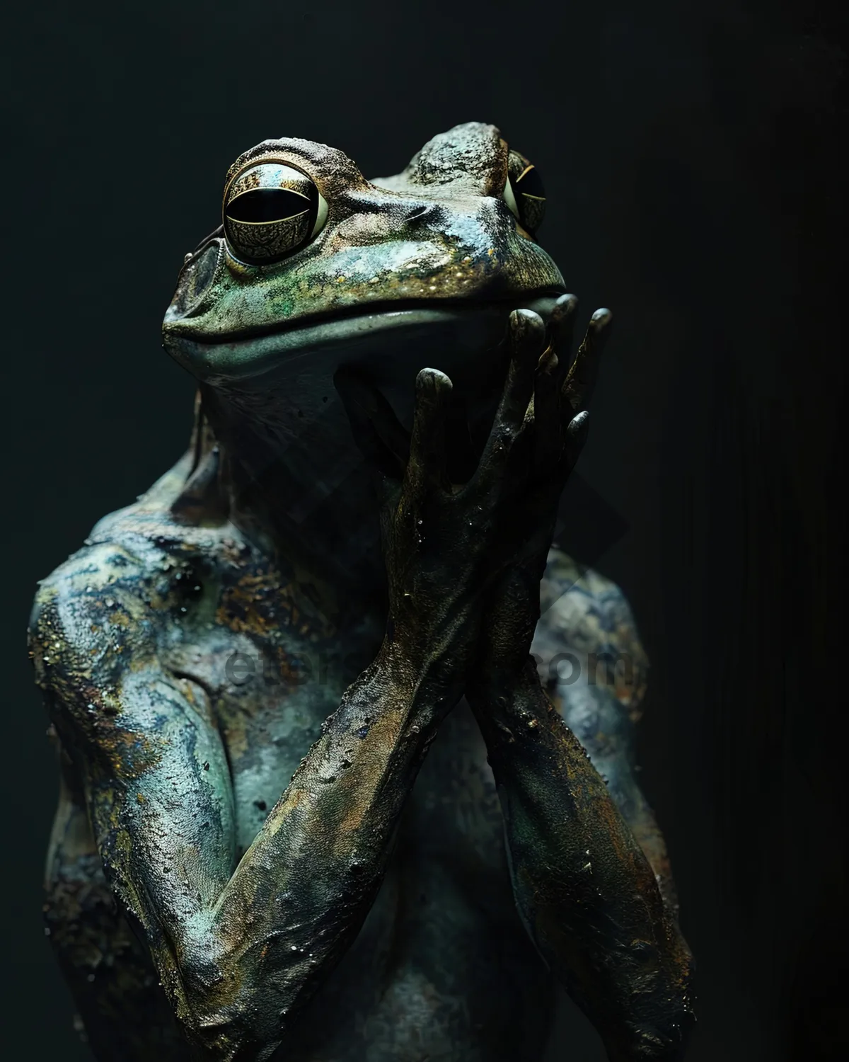 Picture of Temple statue of frog-eyed religious deity