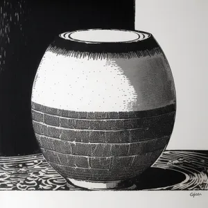 Ceramic China Vase with Porcelain Sphere