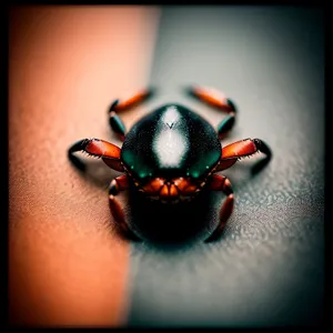 Vibrant Leaf Beetle on Green Leaf