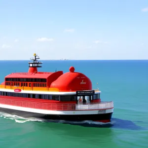 Seaside Adventure: Ocean Cruise Ship by the Harbor