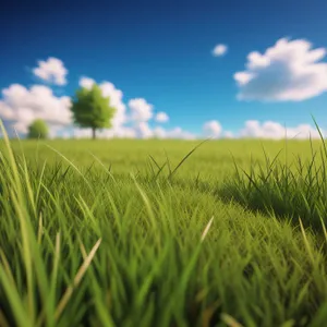Vibrant Wheat Field Under Clear Blue Sky
