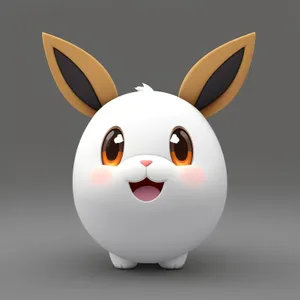 Cute Bunny Rabbit Piggy Bank Cartoon Character