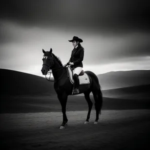 Golden Stallion Galloping Against Sunset Sky