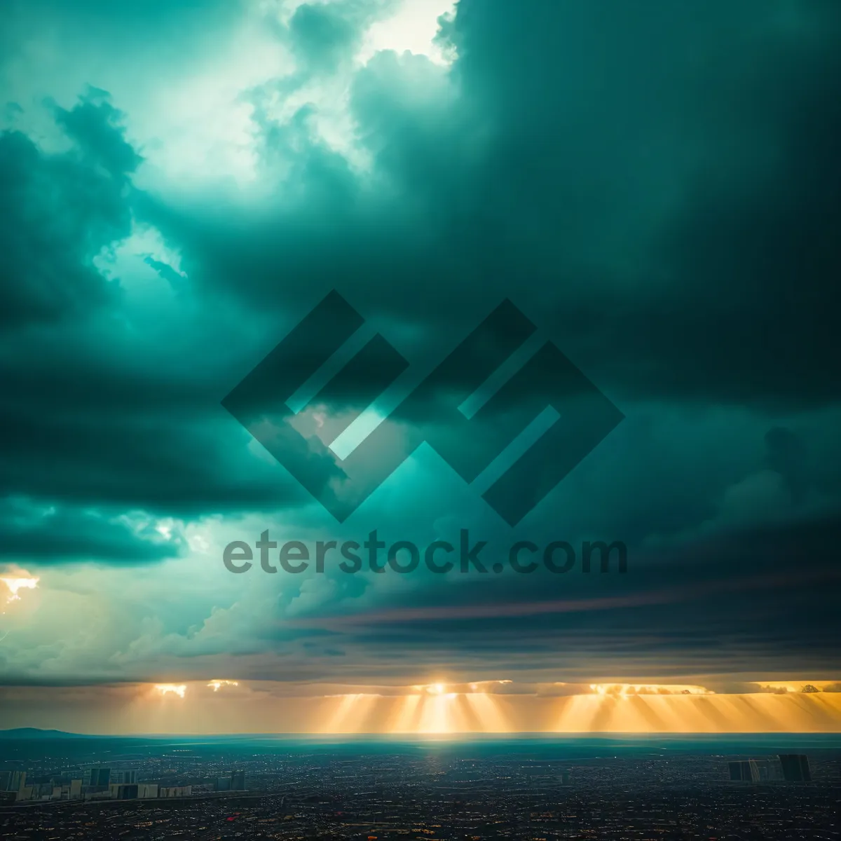 Picture of Sunny Seaside Sunset: Tranquil Colors Paint Dreamy Horizon