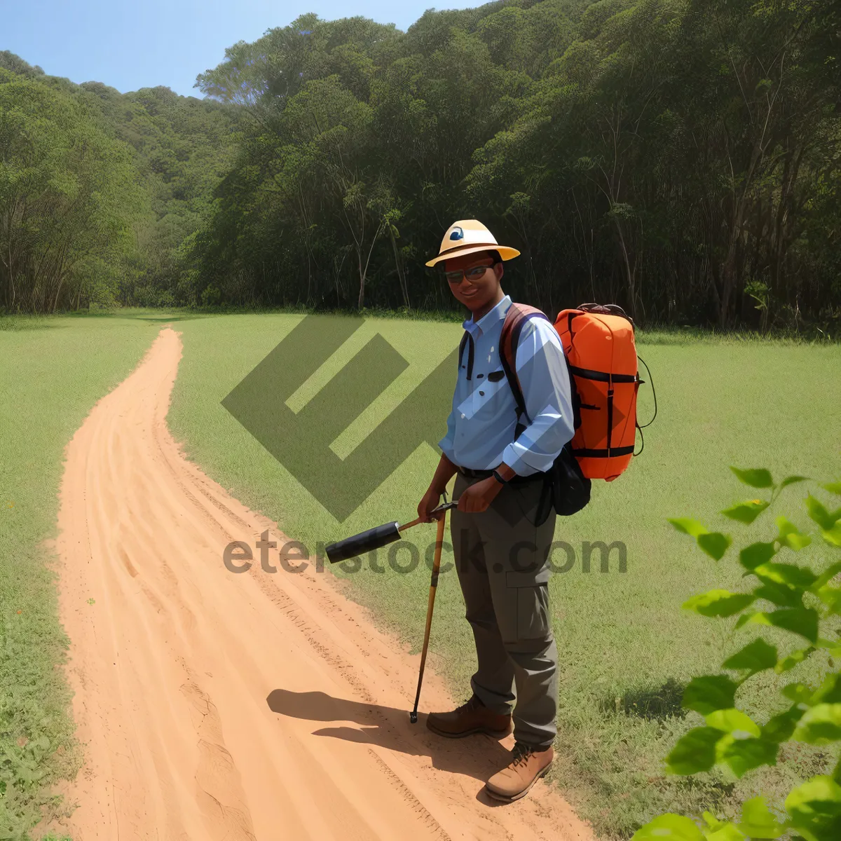 Picture of Active golfer hitting clay pigeon target outdoors