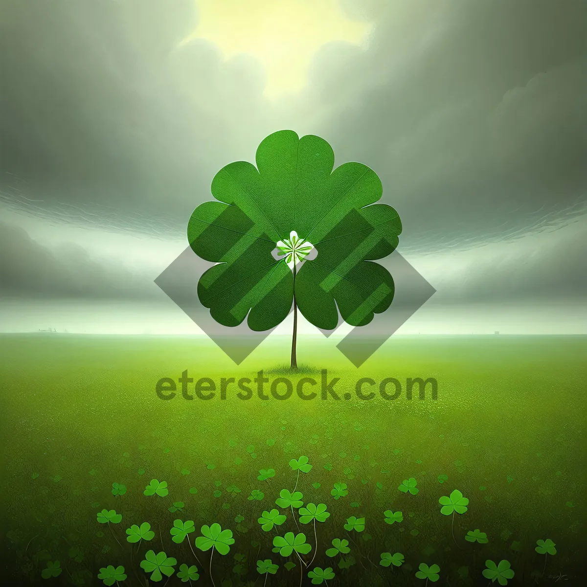 Picture of Floral Spring Wallpaper: Vibrant Clover and Floral Pattern