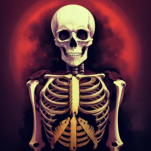 Spooky Haunting Skull Sculpture: Terrifying 3D Anatomy Art
