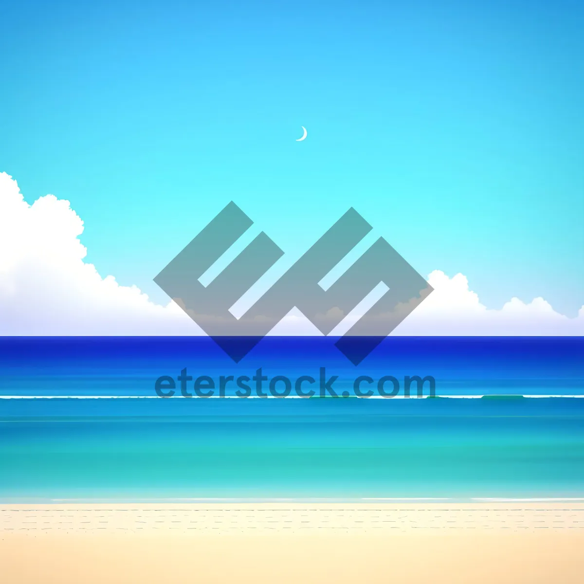 Picture of Vibrant Summer Seascape: Bright Waves on Tropical Beach