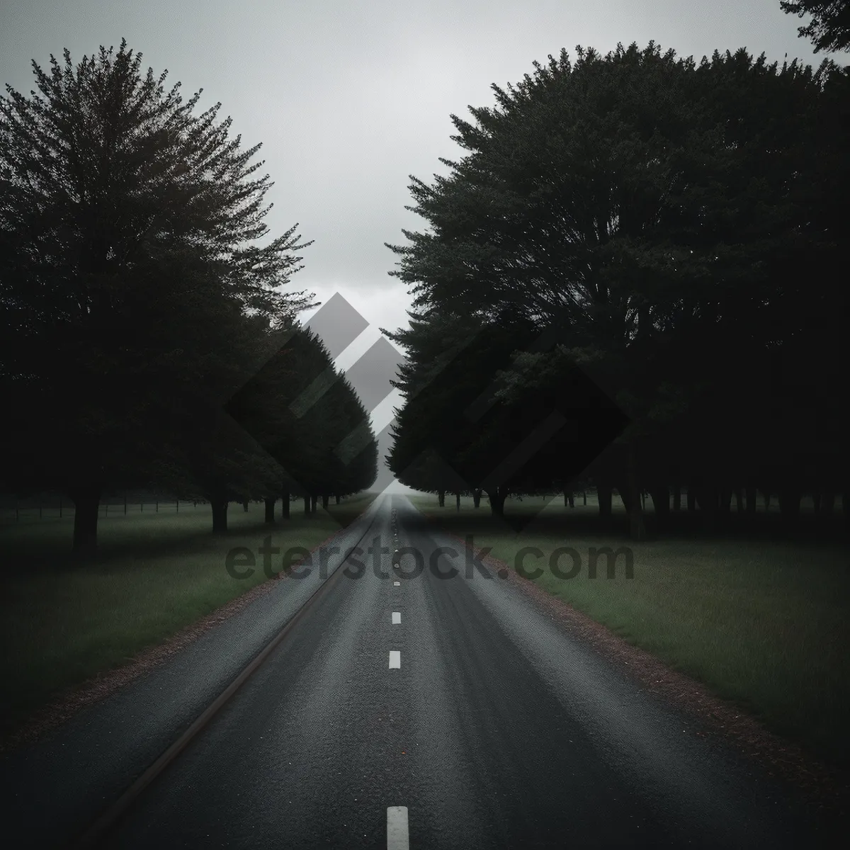 Picture of Endless Fast Lane Through Rural Scenic Landscape