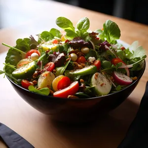 Colorful Fresh Vegetarian Salad with Organic Ingredients