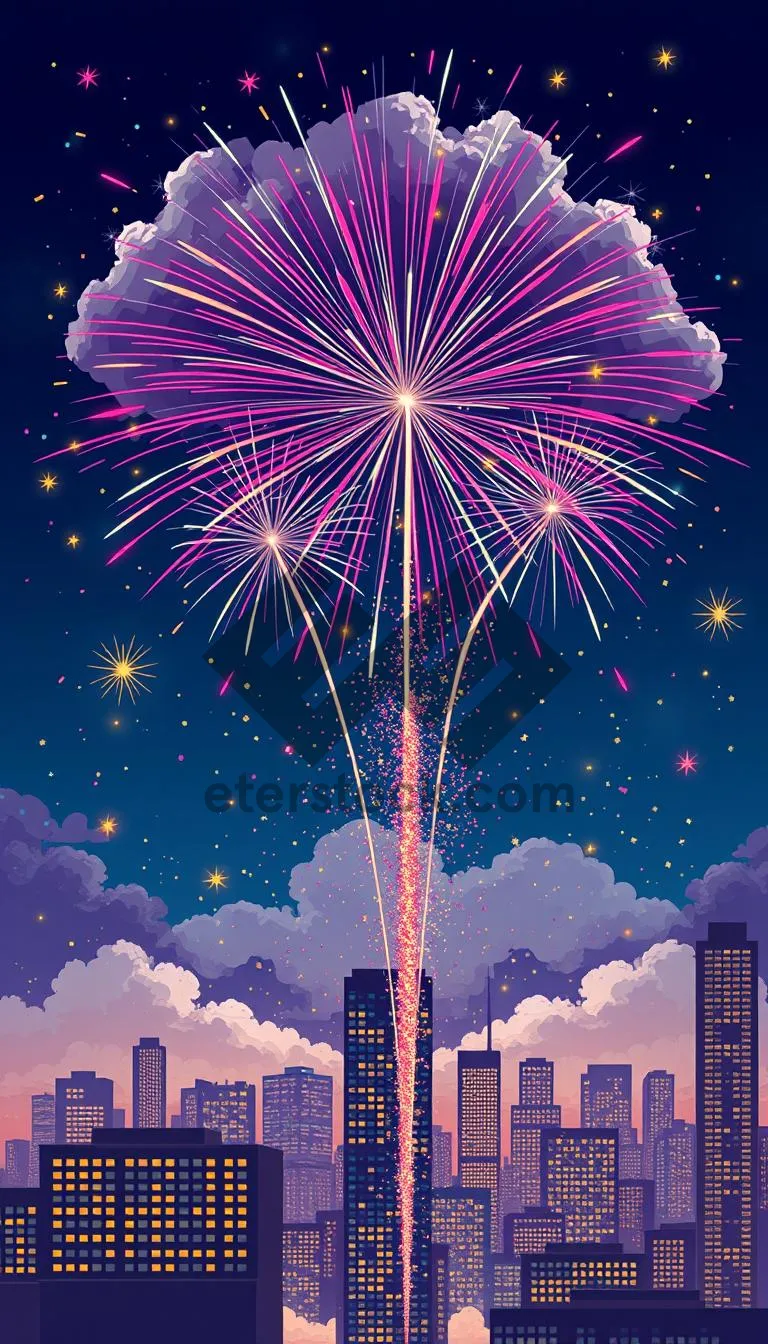 Picture of Vibrant fireworks display lighting up the sky