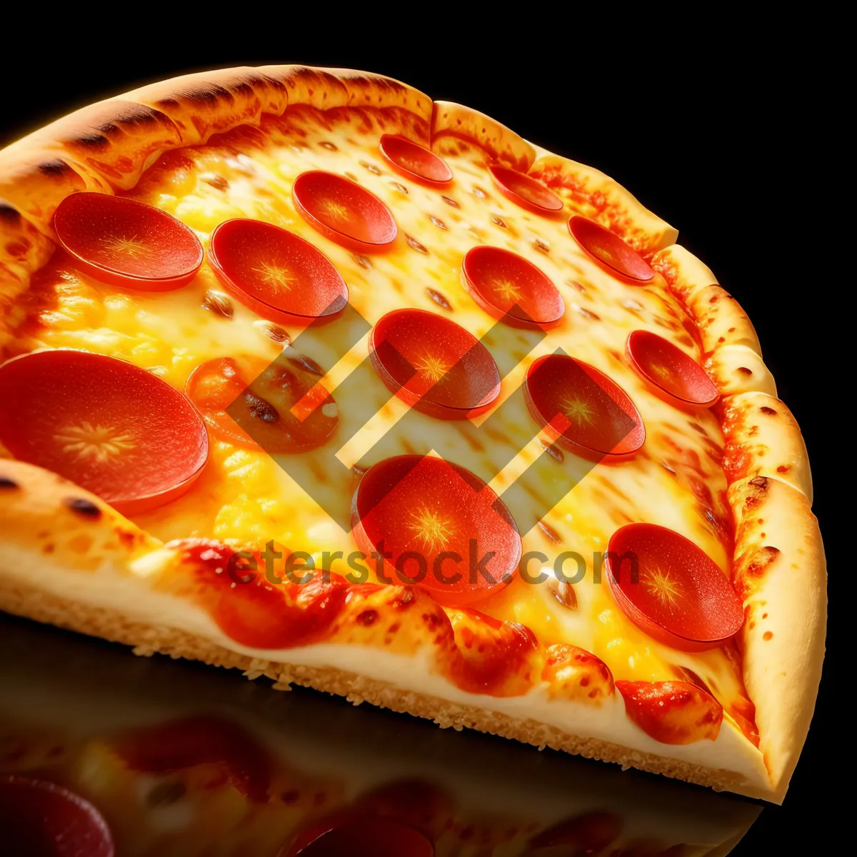Picture of Delicious Pizza with Melting Cheese and Tasty Toppings