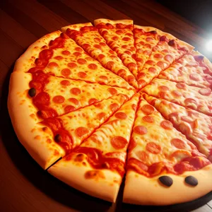 Delicious Pizza slice with pepperoni and mozzarella