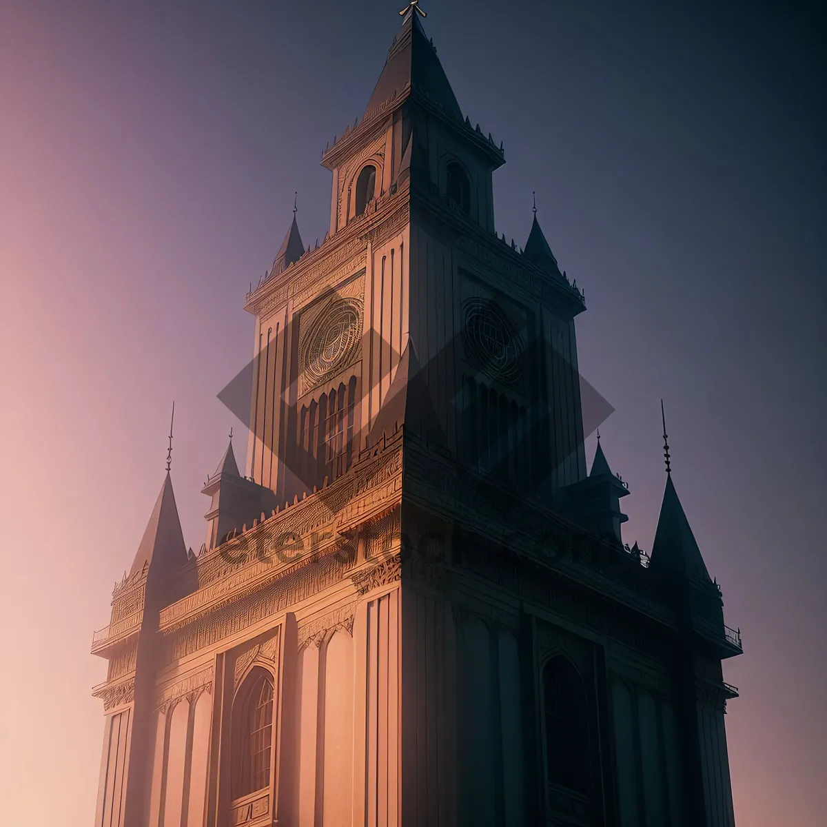 Picture of Old Clock Tower in Historic English Cathedral