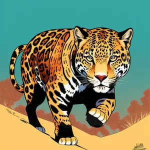 Majestic Leopard Stalking in the Jungle