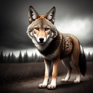 Regal Canine: Majestic Wolf With Piercing Eyes