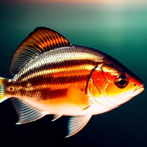 Swimming Goldfish in Aquarium