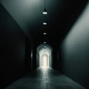 Illuminated Passageway: Tunnel with Lamp Spotlight