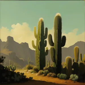 Saguaro Sunset: Majestic Cactus in Southwest Landscape