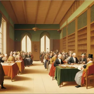 Modern interior design of a restaurant cafeteria hall.