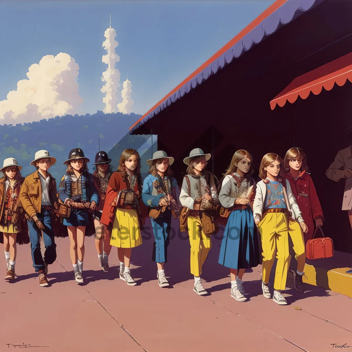 Picture of Happy group of students enjoying outdoor sports