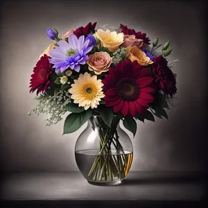 Vibrant Summer Bouquet in Colorful Vase