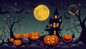 Halloween Night Cartoon Design