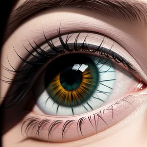 Vibrant Eyebrow Gaze - Closeup Vision of Human Eye
