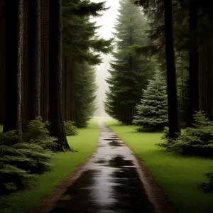 Autumn Pathway through the Scenic Woods