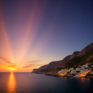 Sunset Over Ocean's Horizon