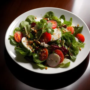 Fresh and Delicious Vegetable Salad with Cheese