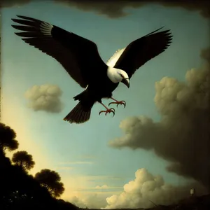 Graceful Flight: Majestic Bald Eagle Soaring in the Wild Sky