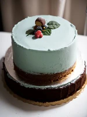 Delicious Berry Mint Chocolate Cake with Fresh Fruit