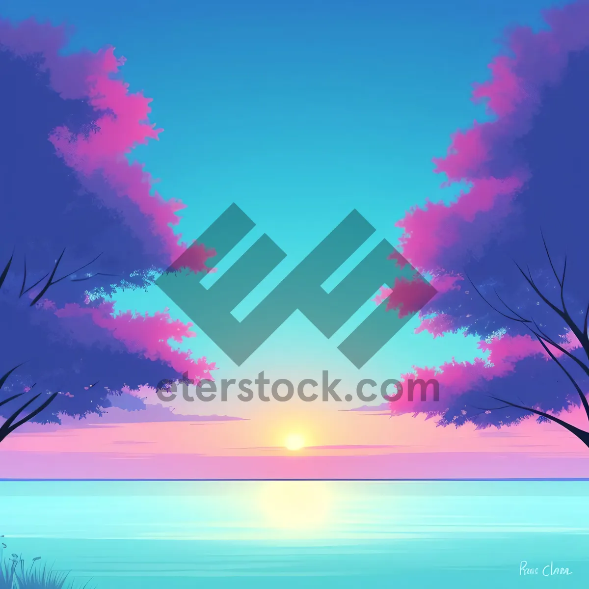 Picture of Vibrant Summer Sky with Radiant Sunset