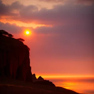 Sunset Over Desert Canyon: Majestic Southwest Landscape