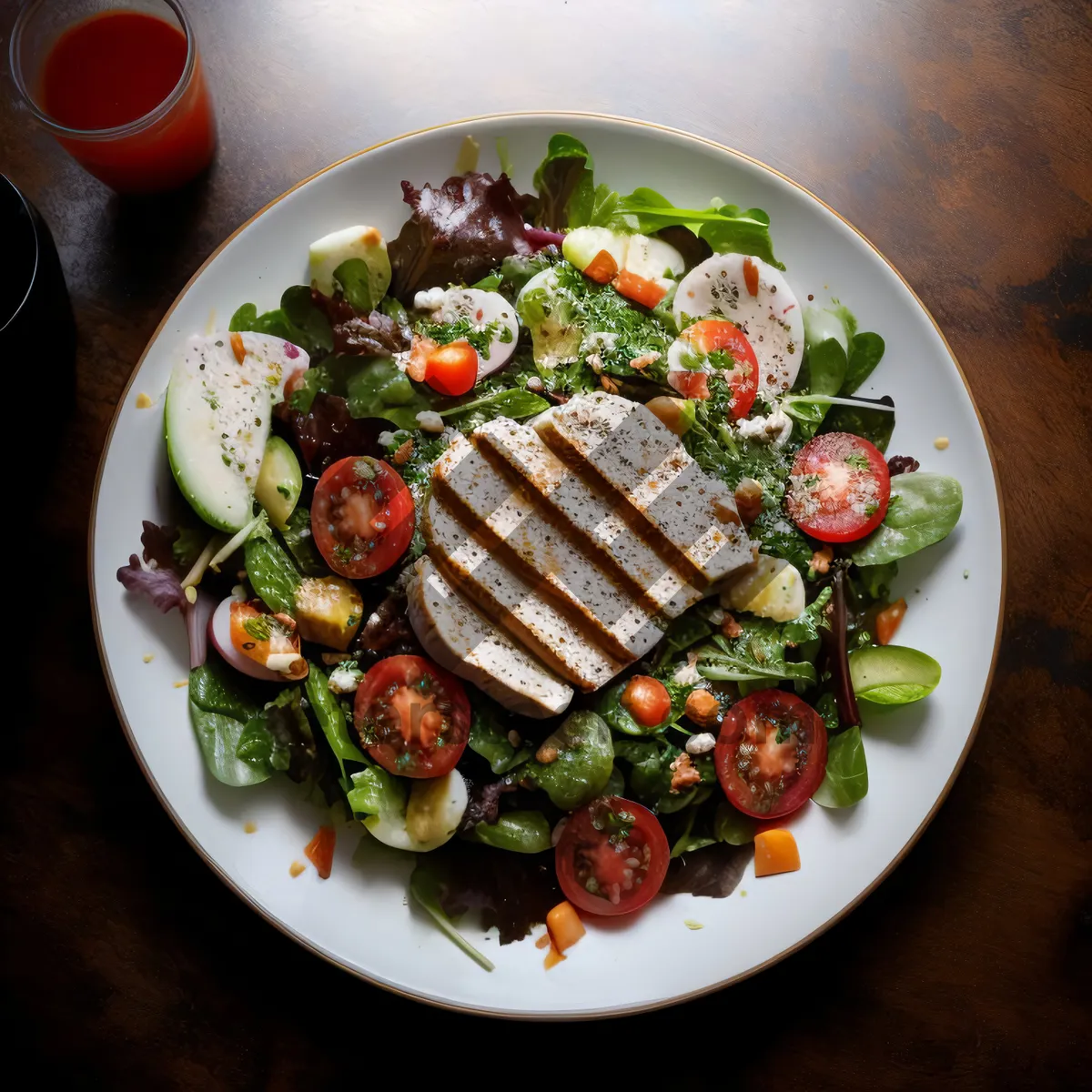 Picture of Delicious Grilled Vegetable Plate for Lunch Advertising Image