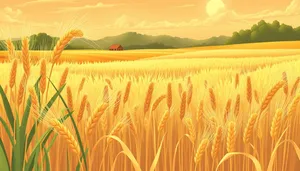 Golden Cereal Field at Sunset