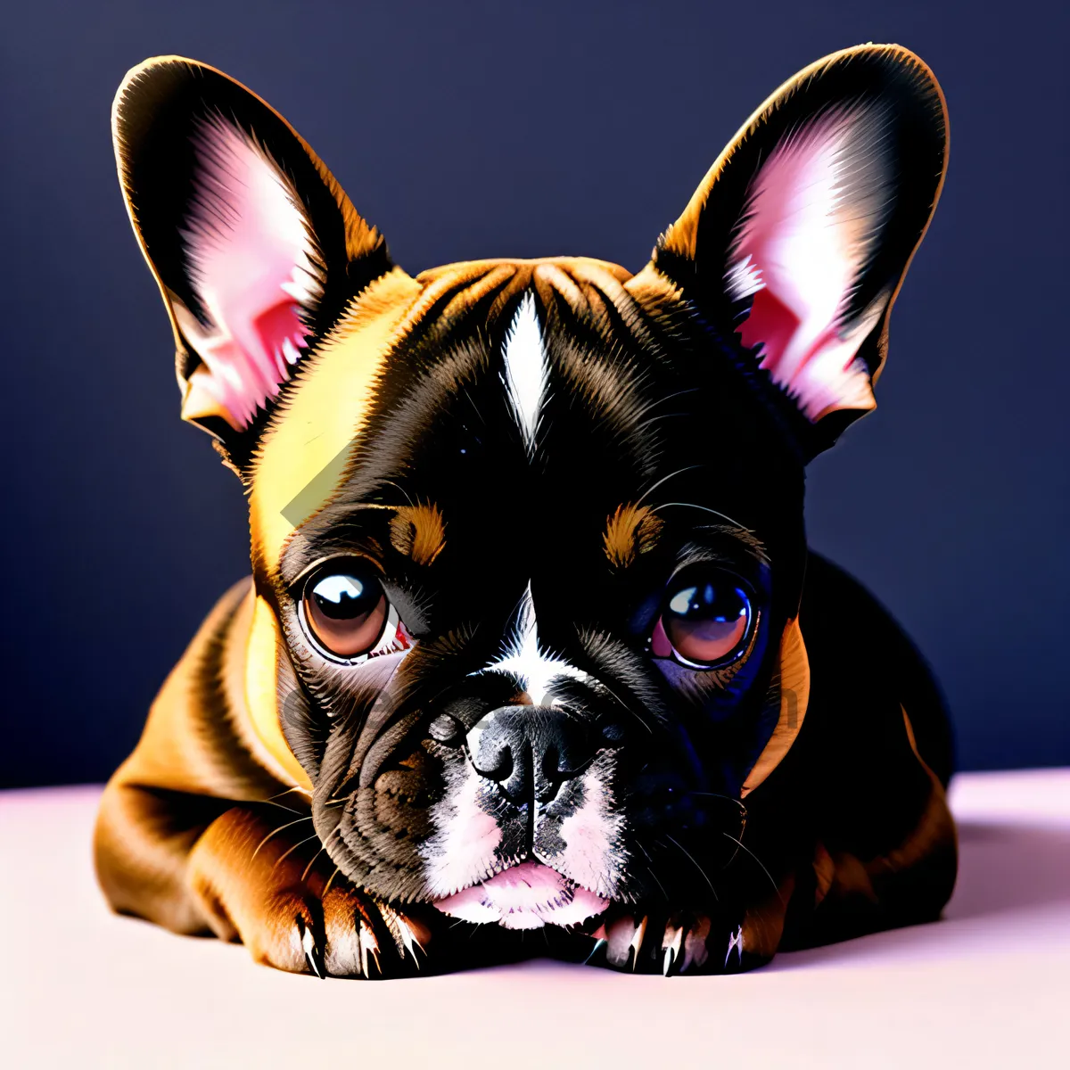 Picture of The cute face of the French bulldog