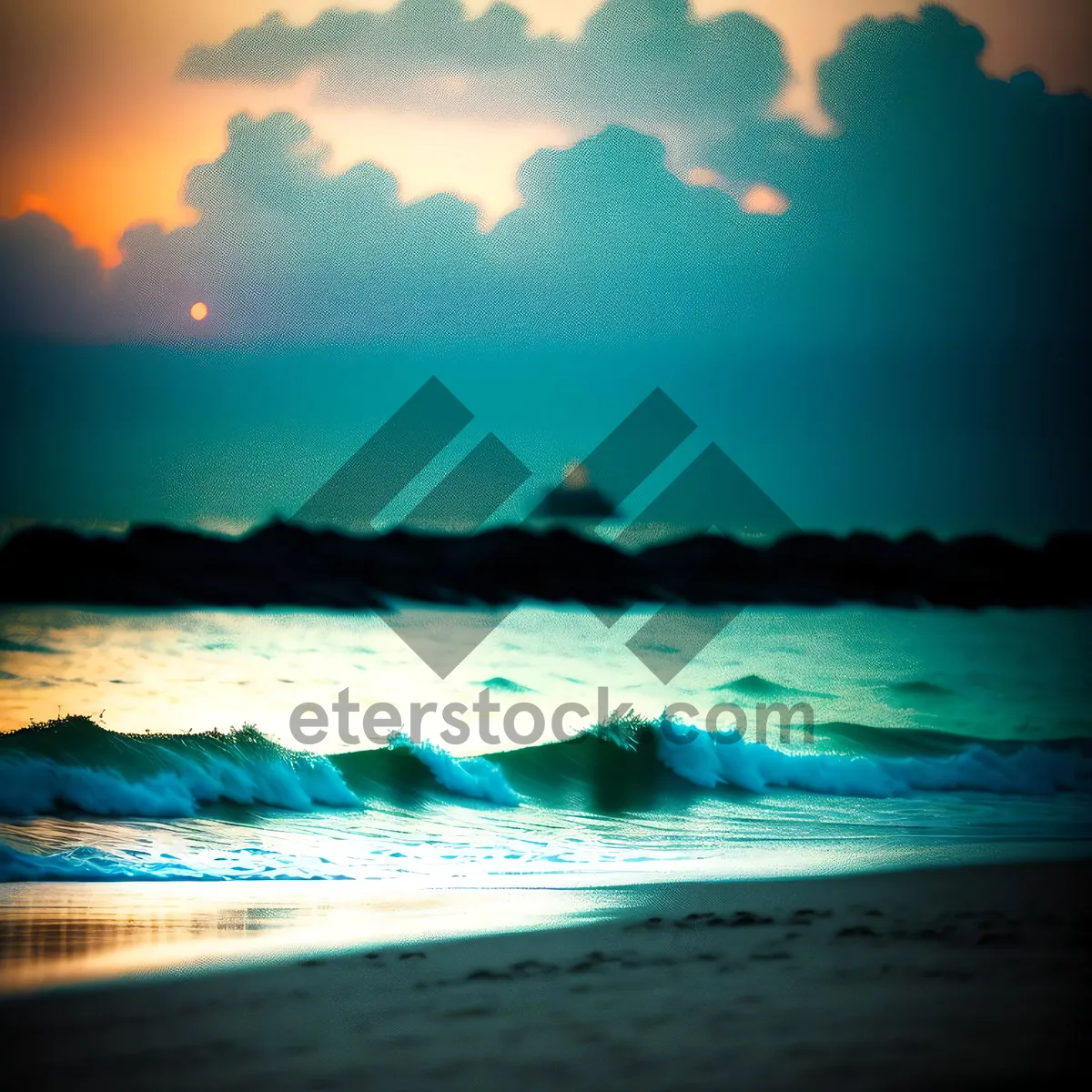 Picture of Sunset Beach Horizon: Tranquil Serenity by the Sea