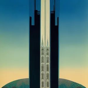 Urban Skyline Structure: Majestic Minaret Tower