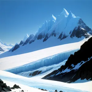 Majestic Alpine Summit Covered in Snow