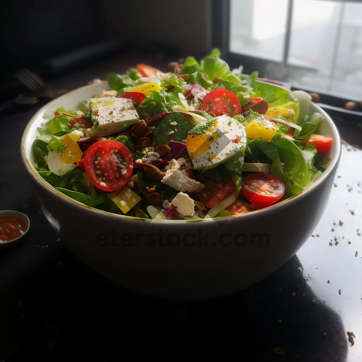 Picture of Fresh Vegetable Salad with Guacamole Dip