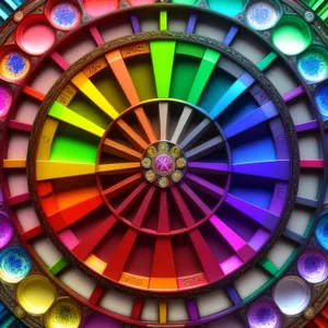 Digital Roulette Wheel Art with Mechanical Texture