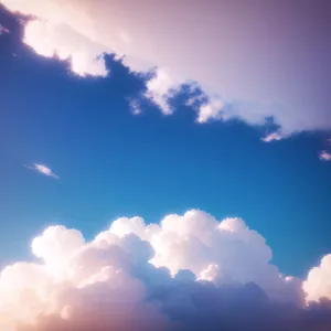 Bright Summer Skies with Fluffy Clouds